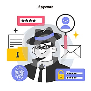 Spyware or adware. Dangerous malware monitoring traffic and stealing