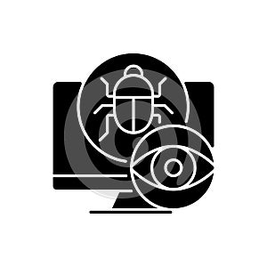 Spyware black glyph icon