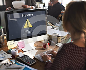 Spyware Computer Hacker Spam Phishing Malware Concept photo