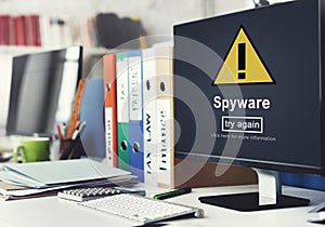Spyware Computer Hacker Spam Phishing Malware Concept photo