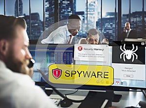 Spyware Computer Hacker Virus Malware Concept photo