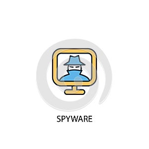 Spyware concept 2 colored line icon