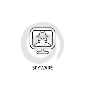 Spyware concept line icon. Simple