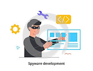 Spyware development abstract concept