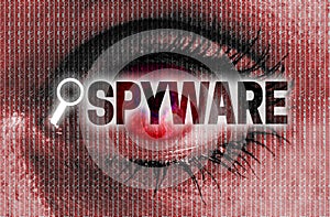 Spyware eye looks at viewer concept