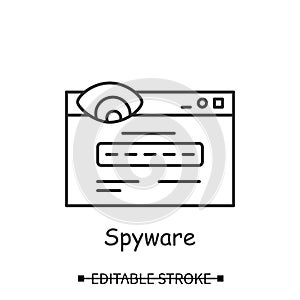 Spyware icon. Keylogger or user tracking malware simple vector illustration photo