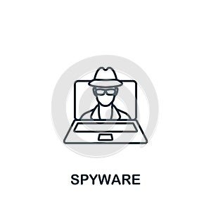 Spyware icon. Monochrome simple Cybercrime icon for templates, web design and infographics