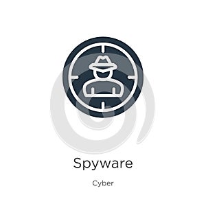 Spyware icon vector. Trendy flat spyware icon from cyber collection isolated on white background. Vector illustration can be used