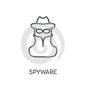 Spyware linear icon. Modern outline Spyware logo concept on whit