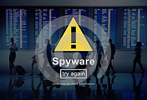 Spyware Virus Firewall Network Security System Concept