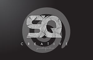 SQ S Q Letter Logo with Zebra Lines Texture Design Vector. photo