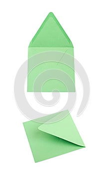 Sqaure shaped paper envelope isolated