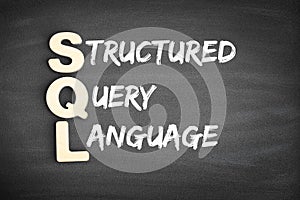 SQL - acronym on blackboard photo