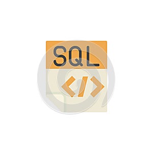 SQL file flat icon photo