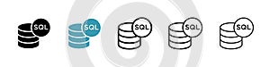 SQL icon vector set on white background