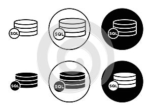 SQL icon vector set on white background