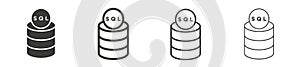 SQL icon vector set on white background