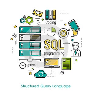 SQL line art concept