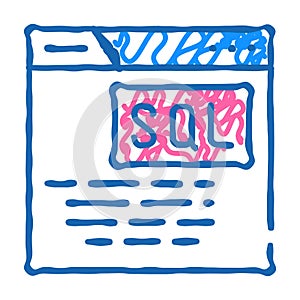 sql query database icon doodle illustration