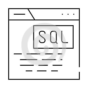 sql query database line icon vector illustration