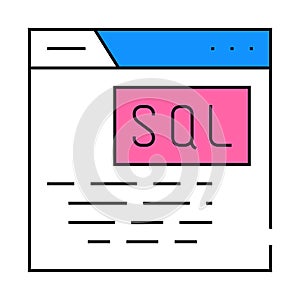 sql query database icon color illustration