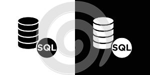 SQL server icon Isolated flat vector in outline