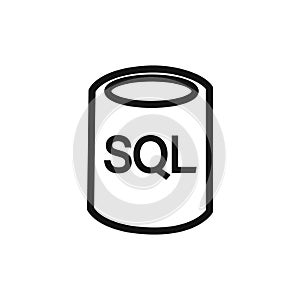 SQL server icon linear graphics set vector
