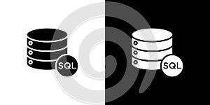 SQL server icon linear logo isolated