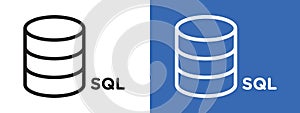 SQL server logo sign set vector outline