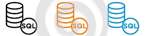 SQL server vector logo set collection for web app ui