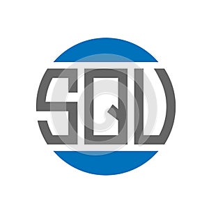 SQU letter logo design on white background. SQU creative initials circle logo concept. SQU letter design