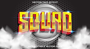 Squad 3d editable text effect template
