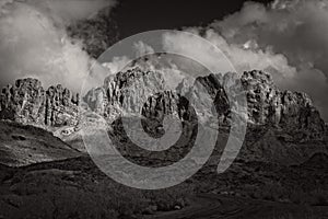 Squadron Peak at Union Pass in Arizona, infrared image