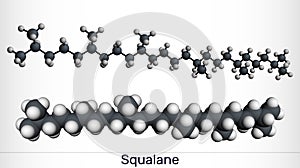 Squalane molecule. It is used in cosmetics as emollient and moisturizer photo