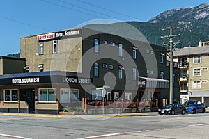 Squamish, Canada - July 22, 2018: Second Avenue in Squamish British Columbia hotel Squamish.