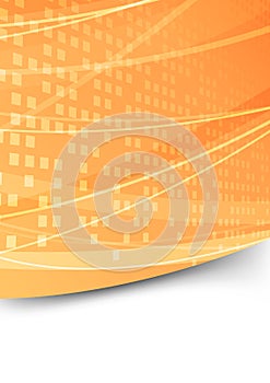 Square abstract folder orange template