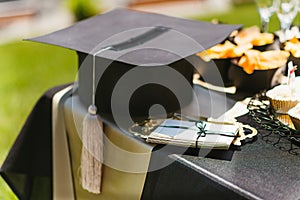 Square academic cap for graduation photo