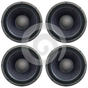 4 square arranged loudspeakers as texture photo