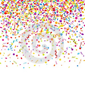 Square Background Graphic Colorful Streamers Confetti And Stars