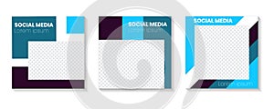 Square banner with simple corporate posts