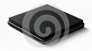 Black Square Foam Pad on White Background