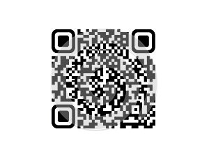 Square black and white qr code on white background