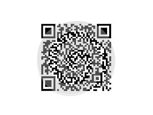 Square black and white qr code on white background
