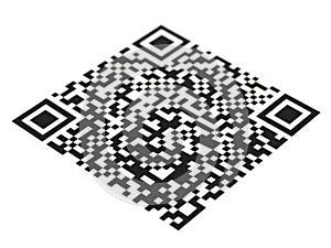 Square black and white qr code on white background