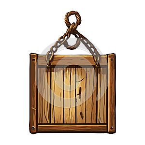 Square Blank Rustic Wooden Rope Sign