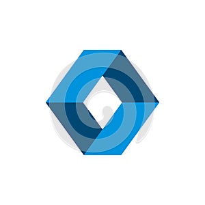 Square Blue Diamond Shape Logo Template Illustration Design. Vector EPS 10