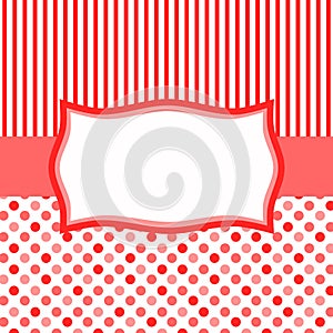 Square border frame with stripes and dots