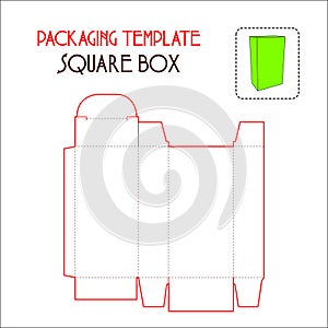 SQUARE BOX PACKAGING TEMPLATE VECTOR