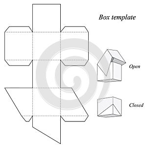 Square box template with lid