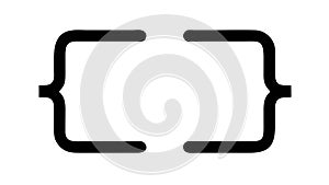 Square Brackets Text Outline Vector Icon, vector design Generative AI